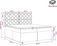 vidaXL Boxspringbed met matras Lichtgrijs 200 x 200 cm Fluweel