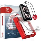 Rosso Smartwatch Protector Geschikt voor Apple Watch 4/5/6/SE 44MM - 7H Tempered Glass Screen Protector - met Installatietray en Dust Removal - Horloge Beschermlaag - Case Friendly (2-Pack)