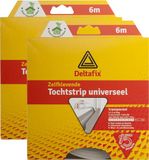 Deltafix Tochtstrip - 2x - transparent - zelfklevend - 6 m x 9 mm x 7 mm