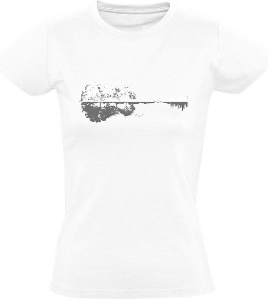 Natuur Gitaar Dames T-shirt - Wit - 4XL