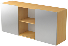 hjh OFFICE PRO Dressoir met Schuifdeuren | Grijs/Zilver | 160 x 42 x 74,8 cm | Kapa 1780