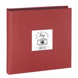Hama Jumbo Fine Art Fotoalbum, XXL, 30 x 30, 100 zwarte pagina's voor maximaal 400 foto's in fotoformaat 10 x 15, fotoboek met uitsparing voor foto, bordeaux