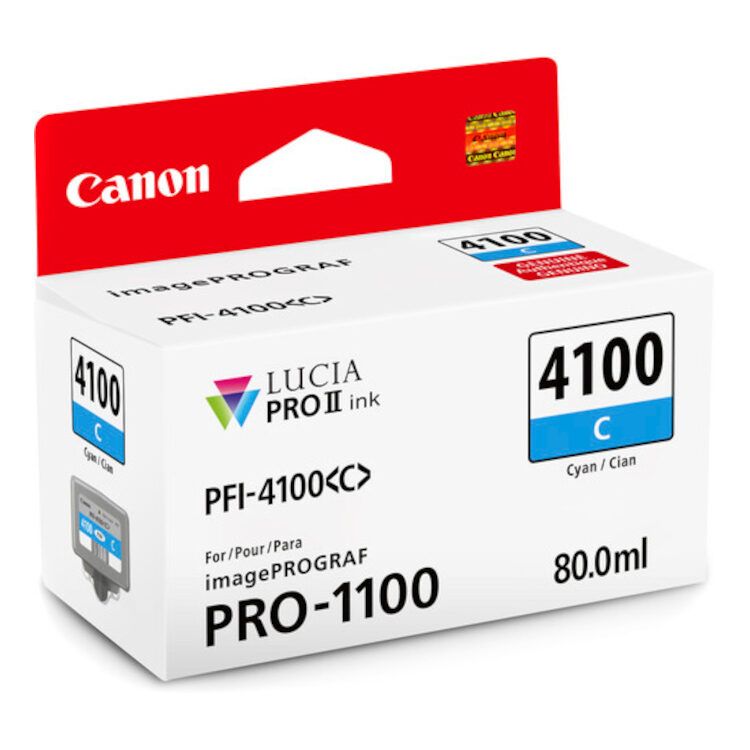 Canon PFI-4100C Ink Cartridge - Cyan - for PRO-1100 Printer
