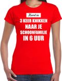 Bellatio Decorations Shoppartners Bv Rood fout Kerstshirt / t-shirt - Kerst is 3 keer knikken naar schoonfamilie - dames - Kerstkleding / Christmas outfit S