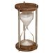 Atmosphera Zandloper cilinder - decoratie of tijdsmeting - 3.5 minuten wit zand - H16 cm - glas/mango hout