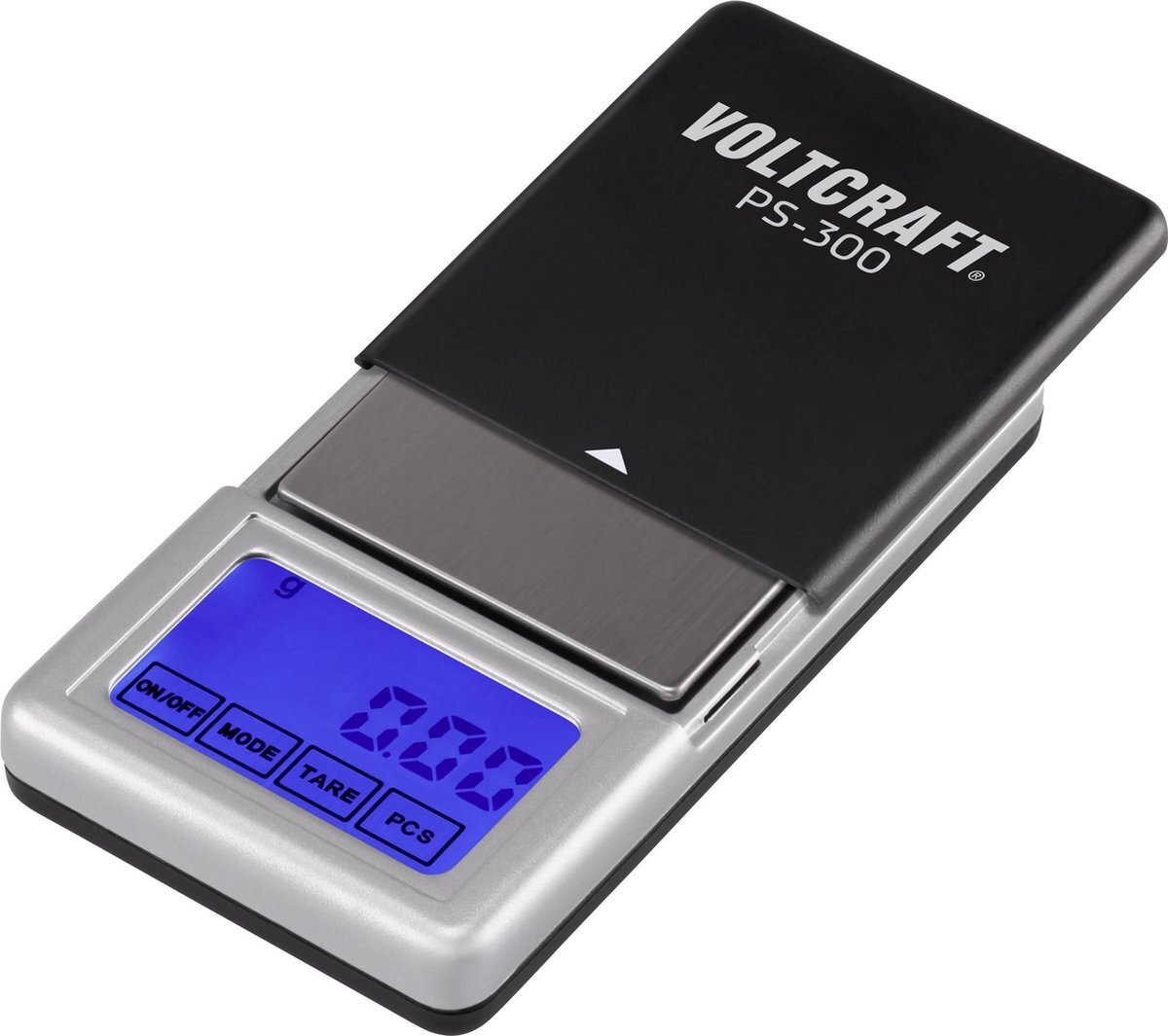 VOLTCRAFT Vc-8912595 Ps-200 Zakweegschaal Weegbereik (Max.) 200 G Resolutie 0.01 G Werkt Op Batterijen Zwart Zilver