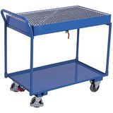 Variofit Etagewagen staal met 2 etages en een gaasrooster