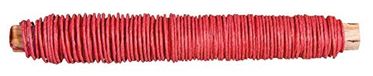 RAYHER 24116287 papierdraad, 0,55 mm ø, op houten wikkel 50 g, ca. 20 m, knutseldraad, papier omwikkelde draad, klassiek rood