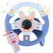 Volant enfant - Volant jouet avec son et lumière - Rotatif à 360° - Avec clé - Bleu