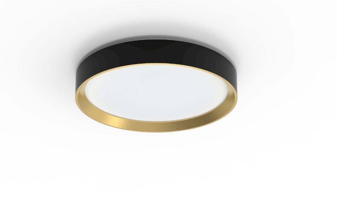 Philips Hue Philips Hanno LED Plafondlamp - 24W - Zwart/Goud - SceneSwitch - Warm Wit Licht - Ø38.4cm