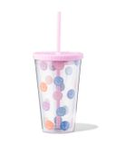 HEMA Drinkbeker met rietje 450ml gezichtjes