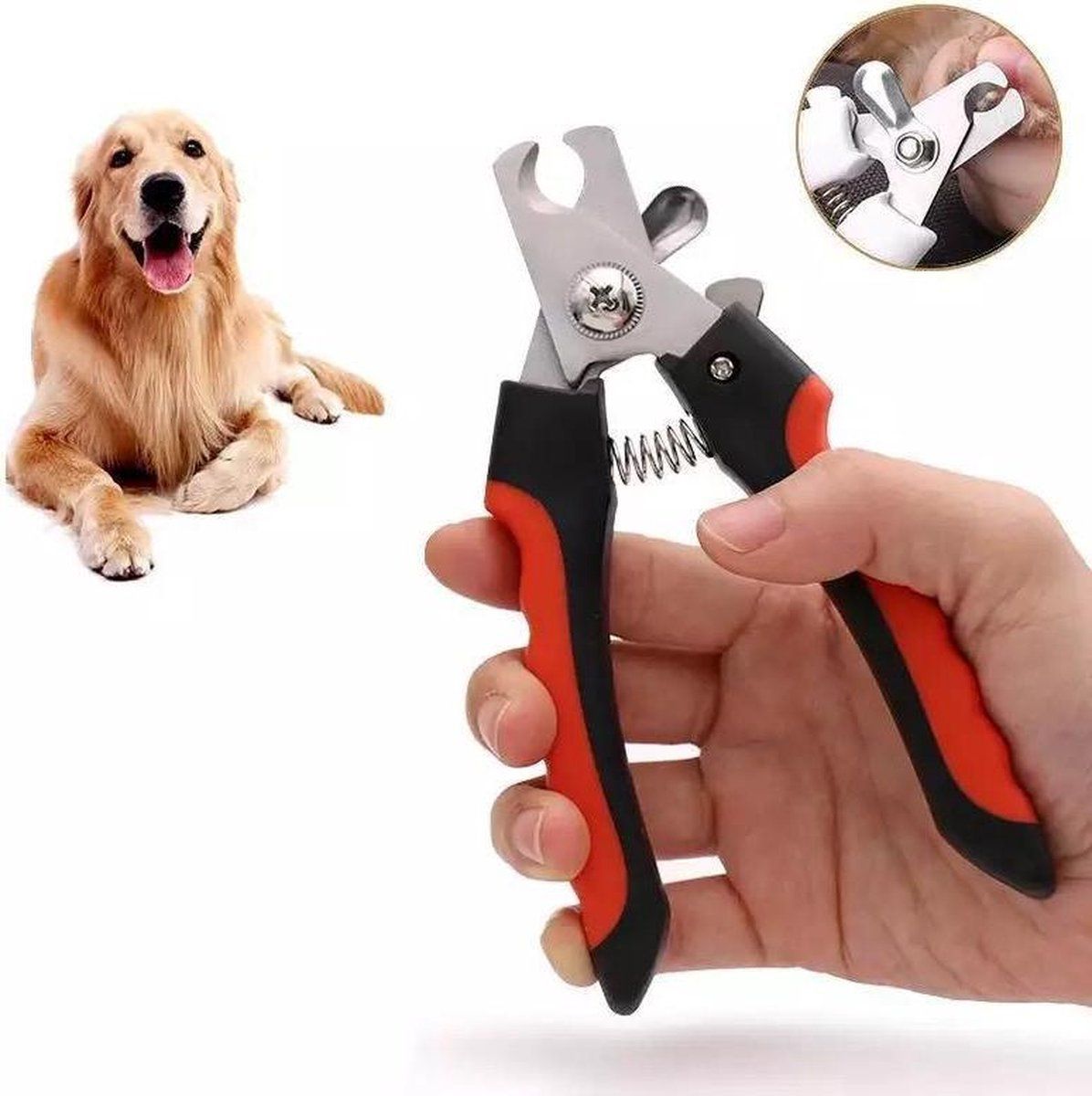 LOUZIR Nagelschaar voor dieren - Nagelknipper - Kat - Hond - Vogel Nagelschaartje - Rood/Zwart