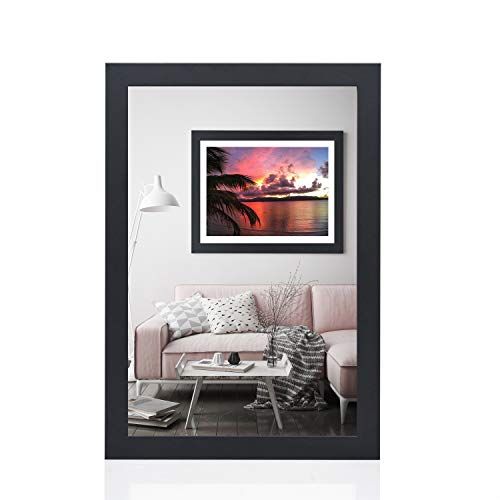 rahmengalerie24 Fotolijst 40x100 cm zwart mat hout acrylglas zonder passe-partout Alice