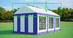 Tente de réception bâche de toit 3x6 m – PVC 500 g/m², hauteur latérale 2 m, sans armature - Bleu-Blanc