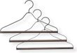 Ferm Living Porte-manteau Cintre Patère Métal noir avec barre en bois noir set de 3