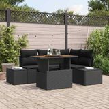 Maison Exclusive - Ensemble de jardin 5 pièces, polyrotin noir