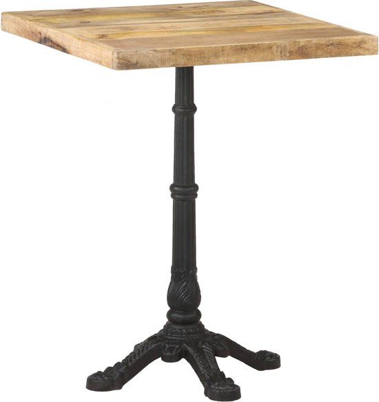vidaXL Bistrotafel 60x60x77 cm ruw mangohout
