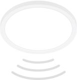 B.K.Licht Move - Plafondlamp LED - Éclairage de salle de bain - IP44 - Plafonnier avec détecteur de mouvement - Ø24 x 3 cm - Blanc