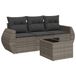 VidaXL 4-delige Loungeset met Kussens Poly Rattan Grijs