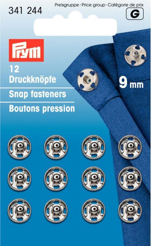 Prym - Prym messing zilver (9 mm) Aannaaidrukknoop - 1 Stuk