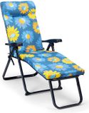 SOLENNY Super Opvouwbare Zonnebed Met 6 Standen 114x132x62 Cm Blauw