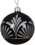 Decoris Kaemingk Kerstballen glas d8 cm zwart