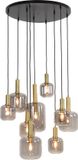 Light & Living Hanglamp Lekar 9-Lamps - Antiek Brons/Smoke