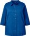 Ulla Popken - Dames - Blouse bubble-kwaliteit overhemdkraag 3/4-mouwen - Kobaltblauw - Maat 50+