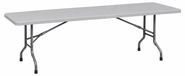 Table de réception pliable 244x76 cm – plateau gris en HDPE, cadre en acier, capacité de charge 200 kg, pour 8–10 personnes