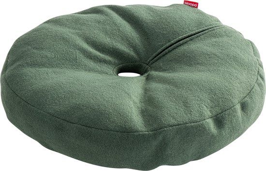 Hoopo® Donut Kattenbed - Donkergroen - Katoen/Wol - 60x60x12 cm