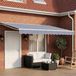 vidaXL Parasol déroulant électrique, bleu et blanc, 4,5 x 3 mètres