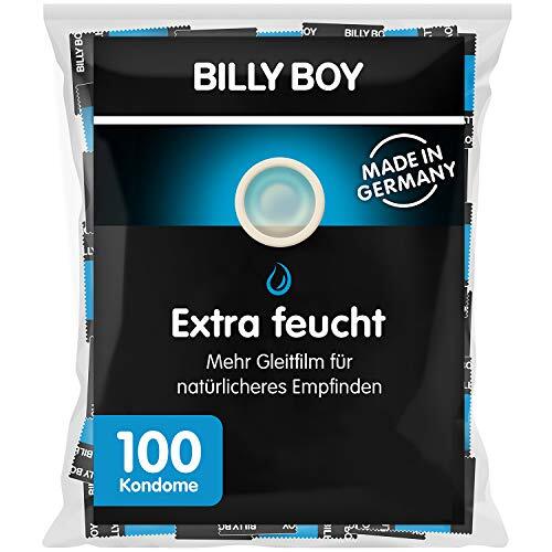 BILLY BOY Extra vochtige condooms met meer glijfolie premium grootverpakking, transparant, 100 stuks