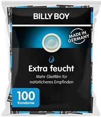 BILLY BOY Extra vochtige condooms met meer glijfolie premium grootverpakking, transparant, 100 stuks