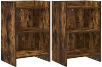 vidaXL Nachtkastjes 2 st Gerookt eiken 40 x 30 x 60 cm Bewerkt hout
