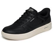 Skechers Arch Fit Court Break Comfortabele herensneakers, Zwart Dura lederen mesh, 42 EU