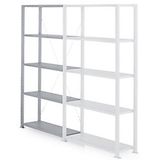 MANORGA Uitbreiding stellingkast 5 Planken 1.250 x 400 x 2.000 mm Grijs