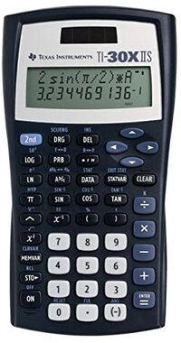 Texas Instruments TI-30 XIIS Schoolrekenmachine (twee-regels, werkt op zonne-energie en batterijen), donkerblauw