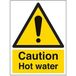 VSafety Caution Warm Water Teken - Portret - 150mm x 200mm - Zelfklevend Vinyl