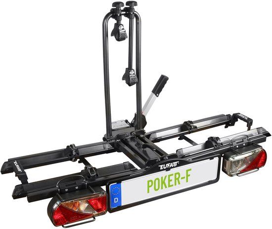 Eufab 12010LAS - Trekhaak Fietsendrager - 2 Fietsen - Inklapbaar & Kantelbaar - Zwart