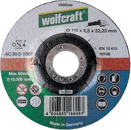 wolfcraft - Universele doorslijpschijf voor steen en metaal, haaks gebogen - 1660999