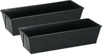 Alpina Bakvorm - 2x - metaal - anti-aanbaklaag - zwart - 30 x 11 cm