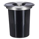 WELL HOME - Vuilnisbak voor werkbladen, met deksel van roestvrij staal, 5 l, zwart