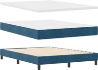 vidaXL Boxspringbed met hoofdeinde, bleu foncé, 200 x 140 cm, velours