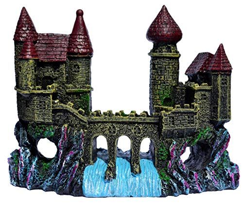 Supa Kasteel en brug Aquarium Ornament - 6.5 x 16.5 x 13 cm