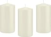 Trend Candles Cilinderkaars/stompkaars - 10x - ivoorwit - 8 x 15 cm - 69 branduren