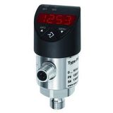Elektrisch RIEGLER Elektrisch Drukschakelaar, digitaal display, M12x1, 4-polig, meetstoftemp. -20 °C tot 85 °C, aansluiting G 1/4, meetbereik 0-6 bar