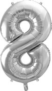 Partydeco Folieballon 86cm zilver 8