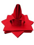 Lemos Home Stoffen Servetten Tafelkleed 4 Stuks 100% Katoen Rood 45x45cm