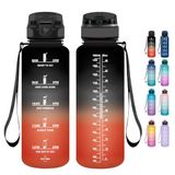Grsta Drinkfles, 1,5 liter, drinkfles met rietje, BPA-vrij, sportfles, geschikt voor koolzuurhoudende dranken, waterfles voor gym, camping en school, fitness