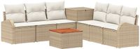 vidaXL Bankstel 2 zitplaatsen Beige en Crèmewit Polyrattan en Staal
